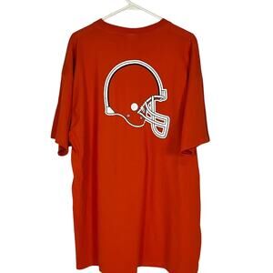 Vintage Nike Cleveland Browns Orange T-Shirt XXL Jumbo Helmet Graphic Back Hit